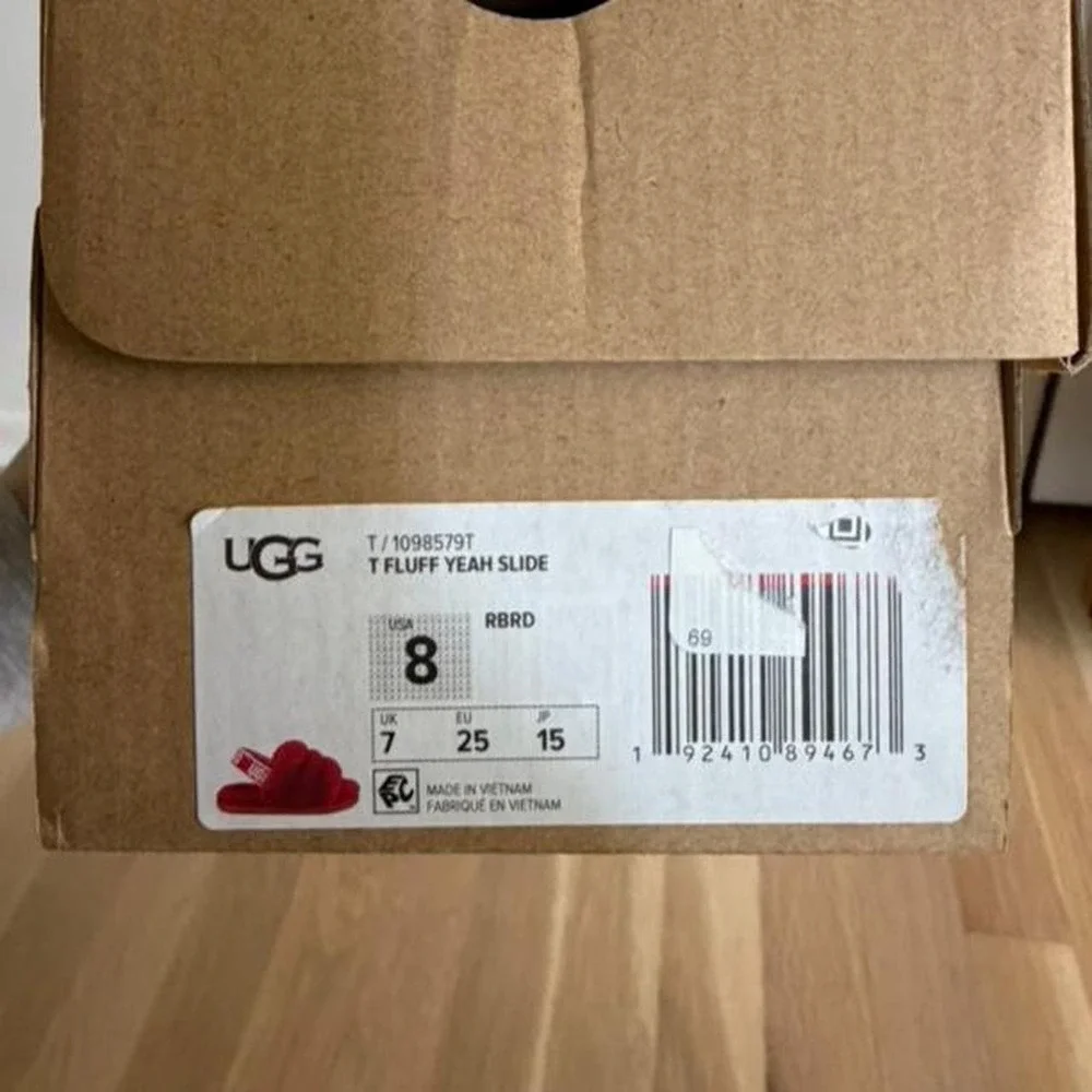 UGG red slippers new with box